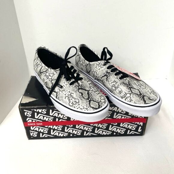 Vans Off The Wall Sneakers Snake Silver US M 8.5/W 10 Neutral Animal Print - Picture 1 of 10